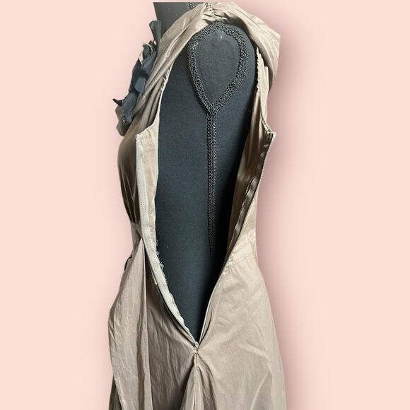 Brown Sheath Dress Off Shoulder Rosette Accent Large Rinascimento Tulle A-Line - Picture 3 of 6